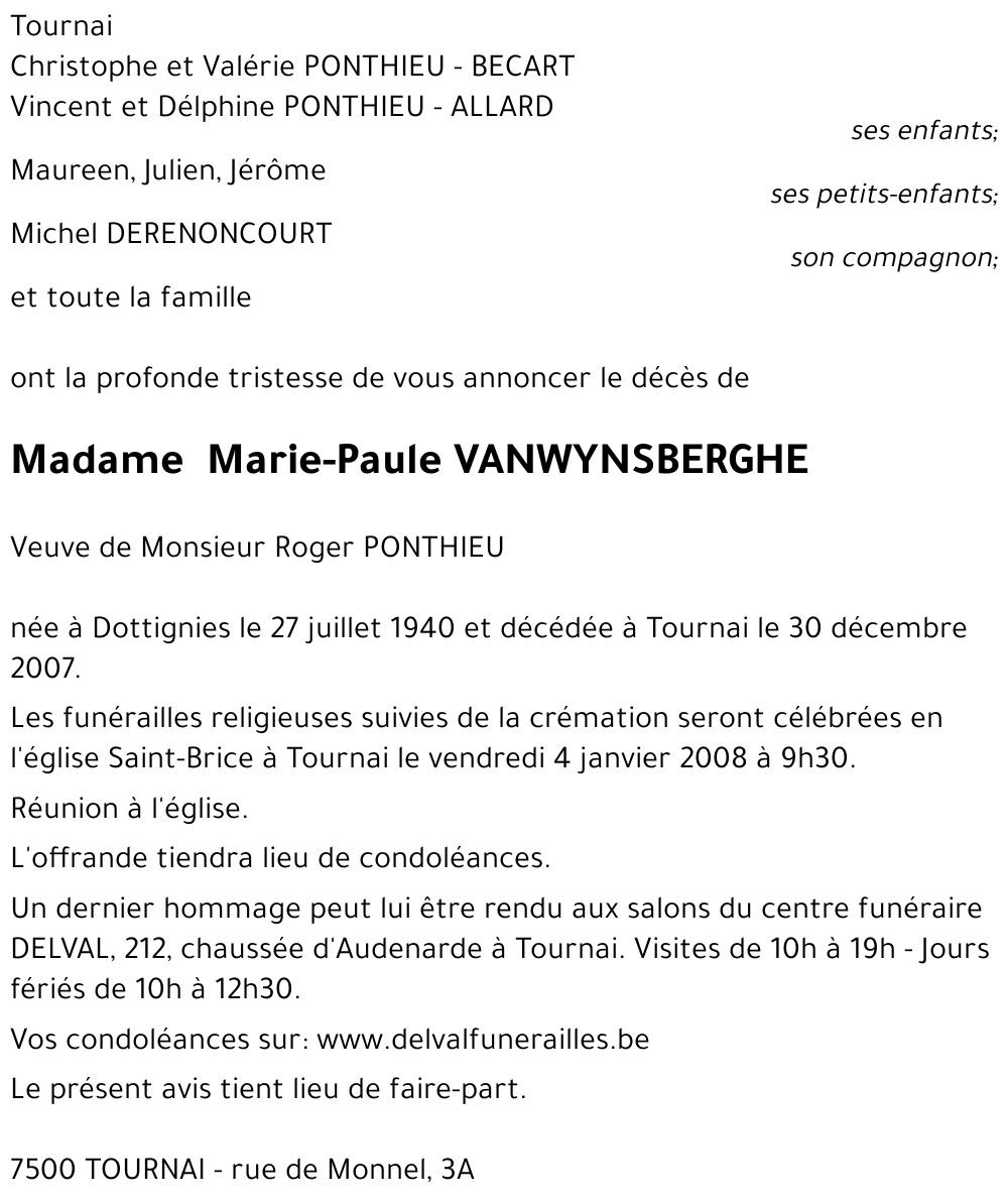 Marie-Paule VANWYNSBERGHE