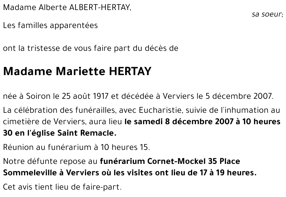 Mariette HERTAY