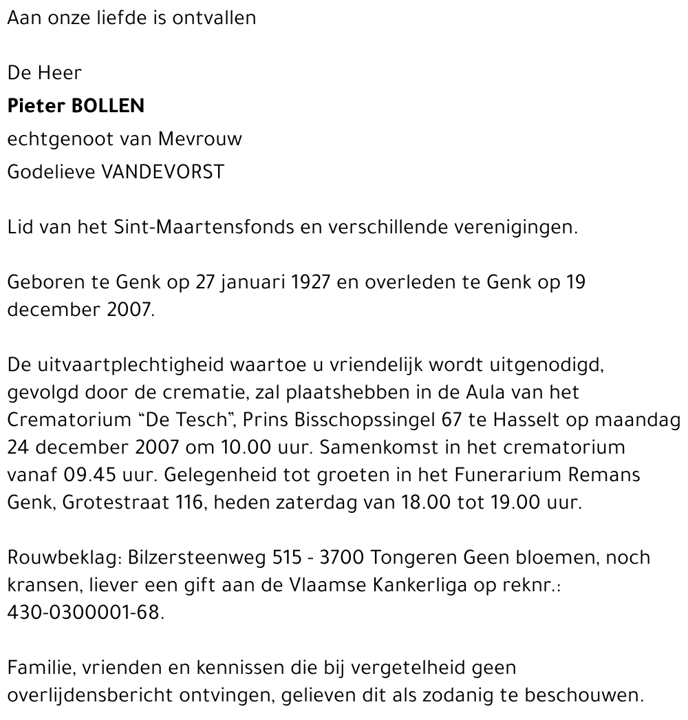 Pieter BOLLEN