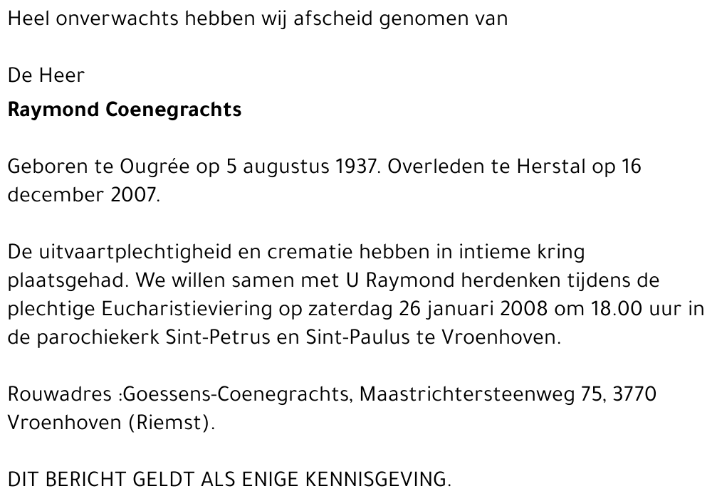 Raymond Coenegrachts