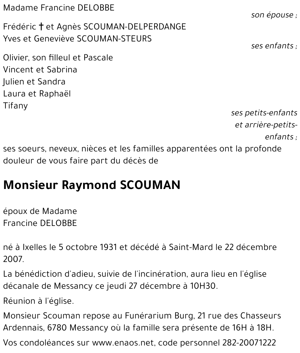 Raymond SCOUMAN