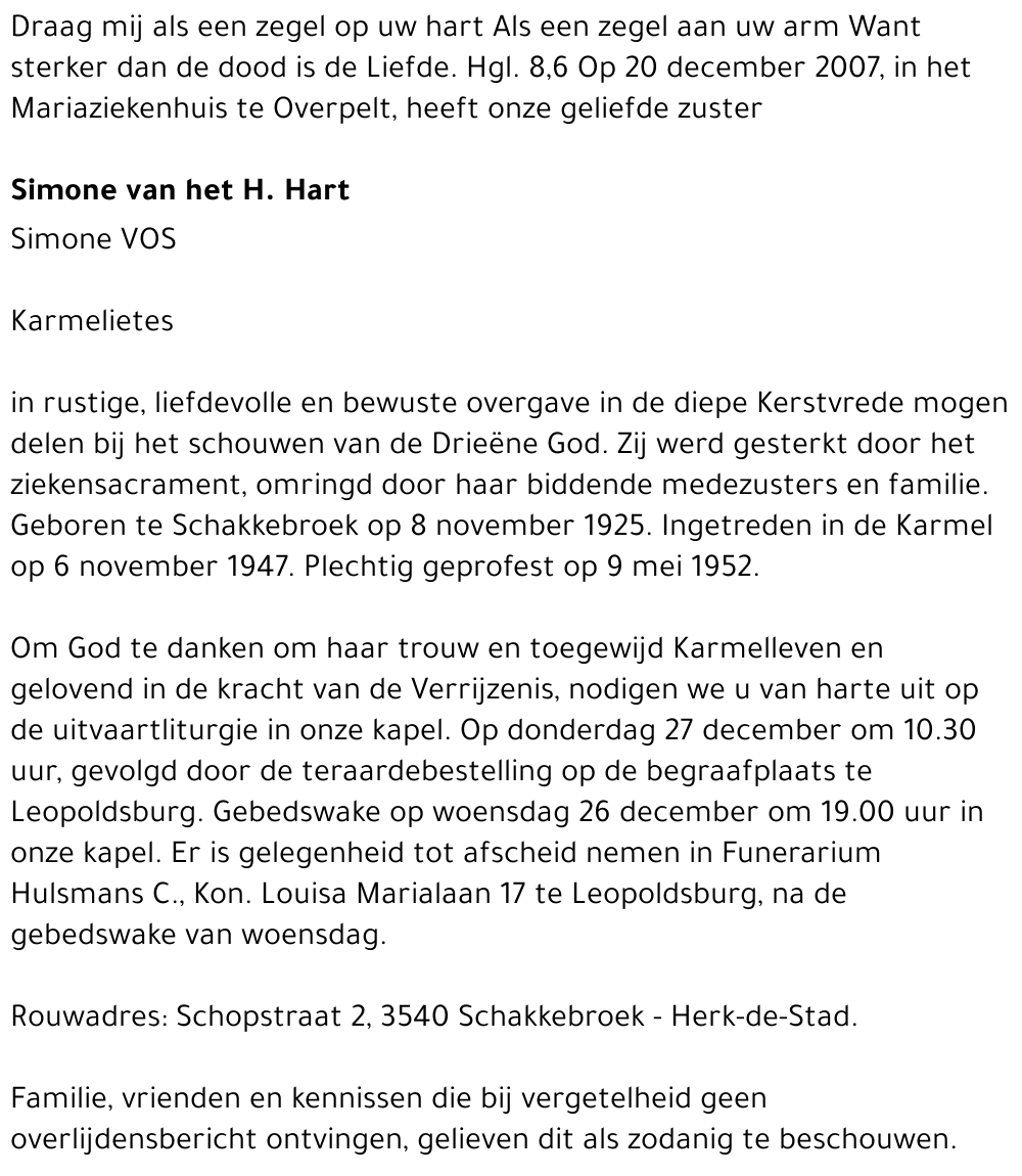 Simone Vos (van het H. Hart)