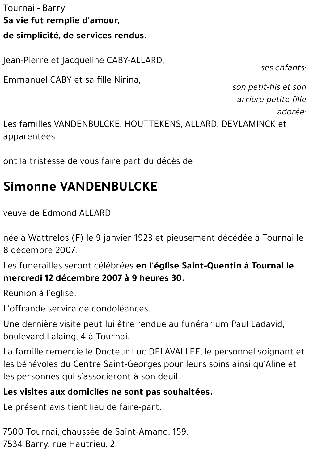 Simonne VANDENBULCKE