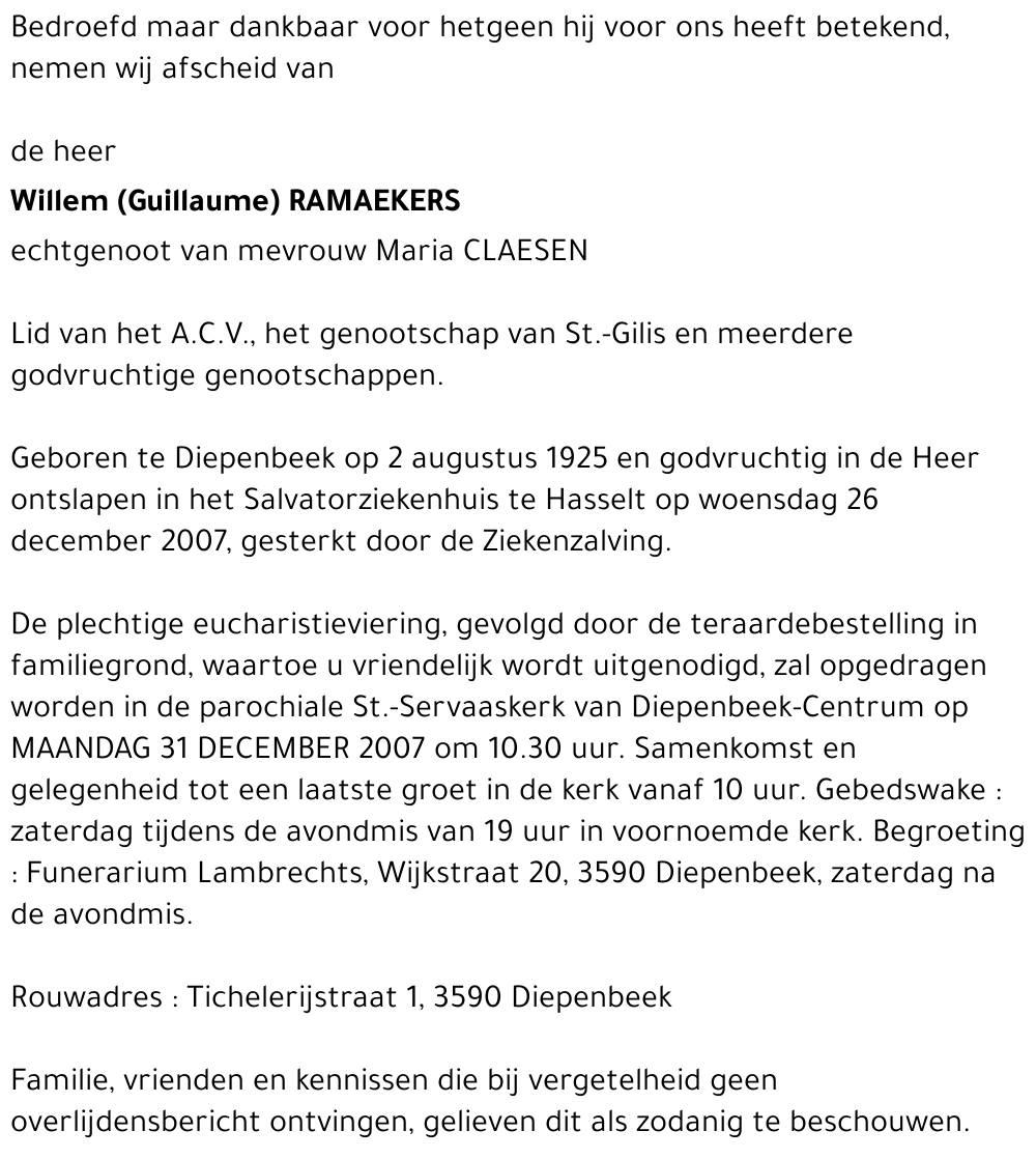 Willem (Guillaume) RAMAEKERS
