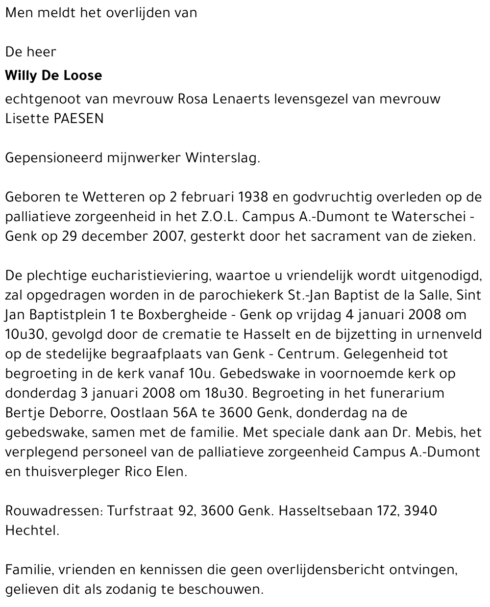 Willy De Loose