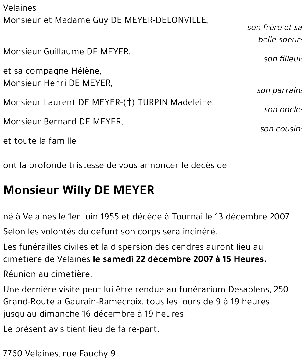 Willy DE MEYER