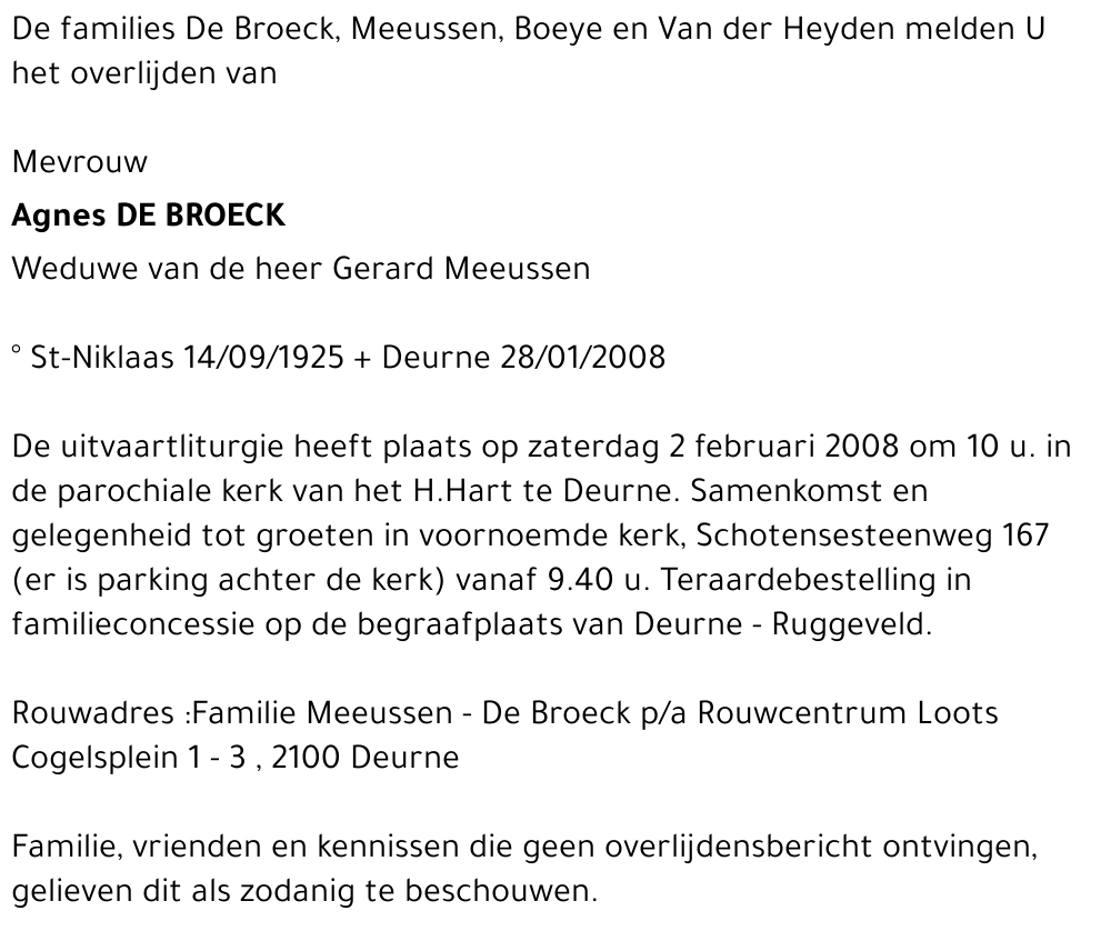 Agnes De Broeck
