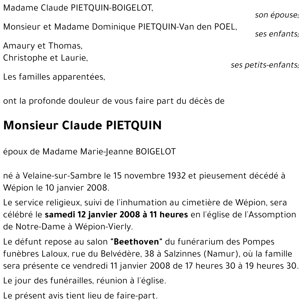 Claude PIETQUIN
