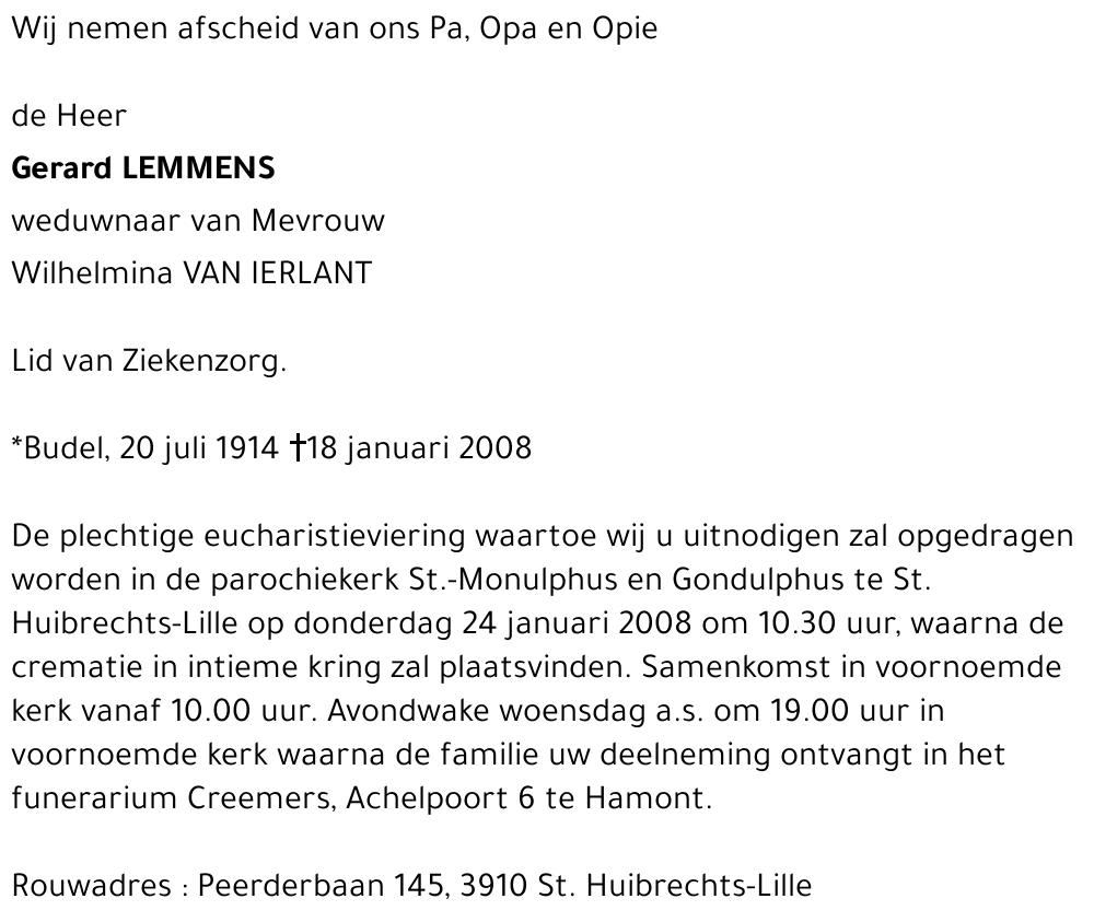 Gerardus Lemmens