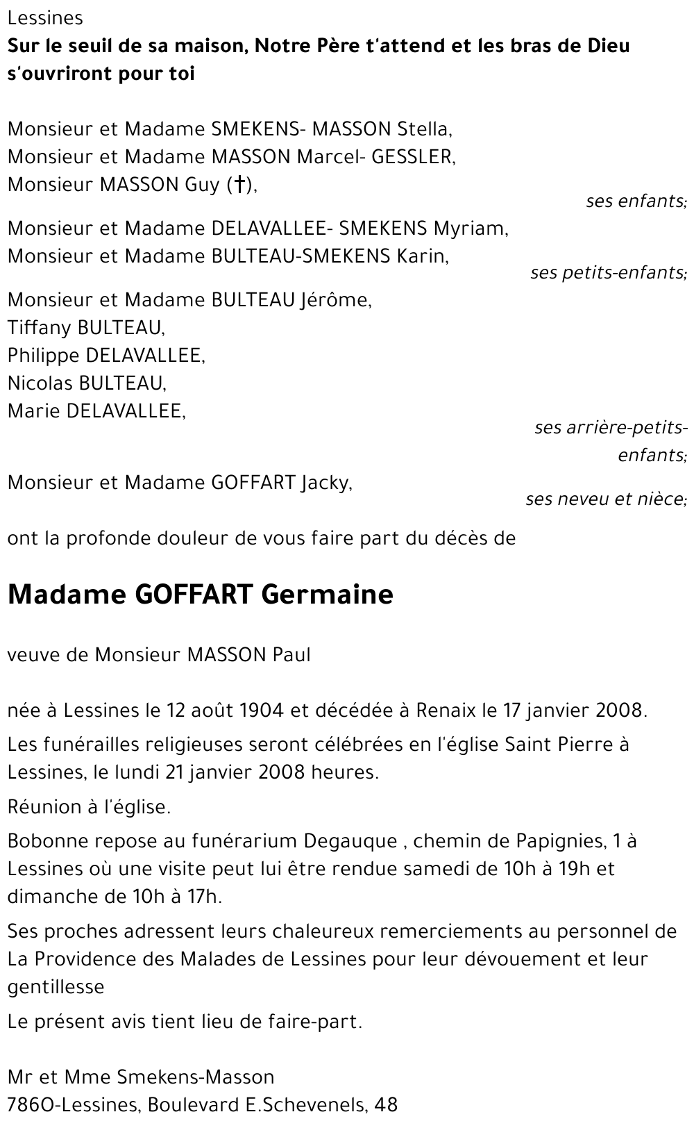 Germaine GOFFART