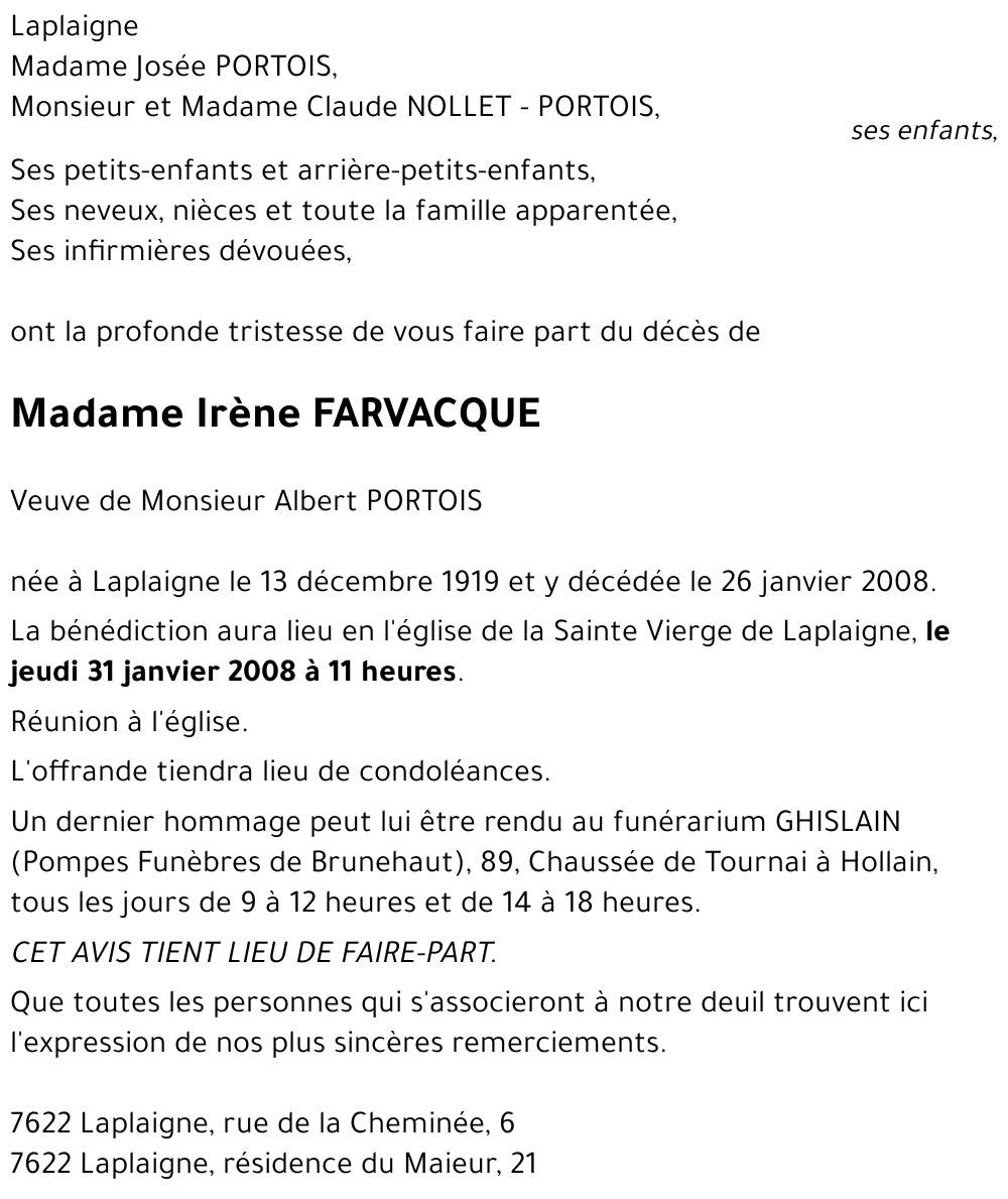 Irène FARVACQUE