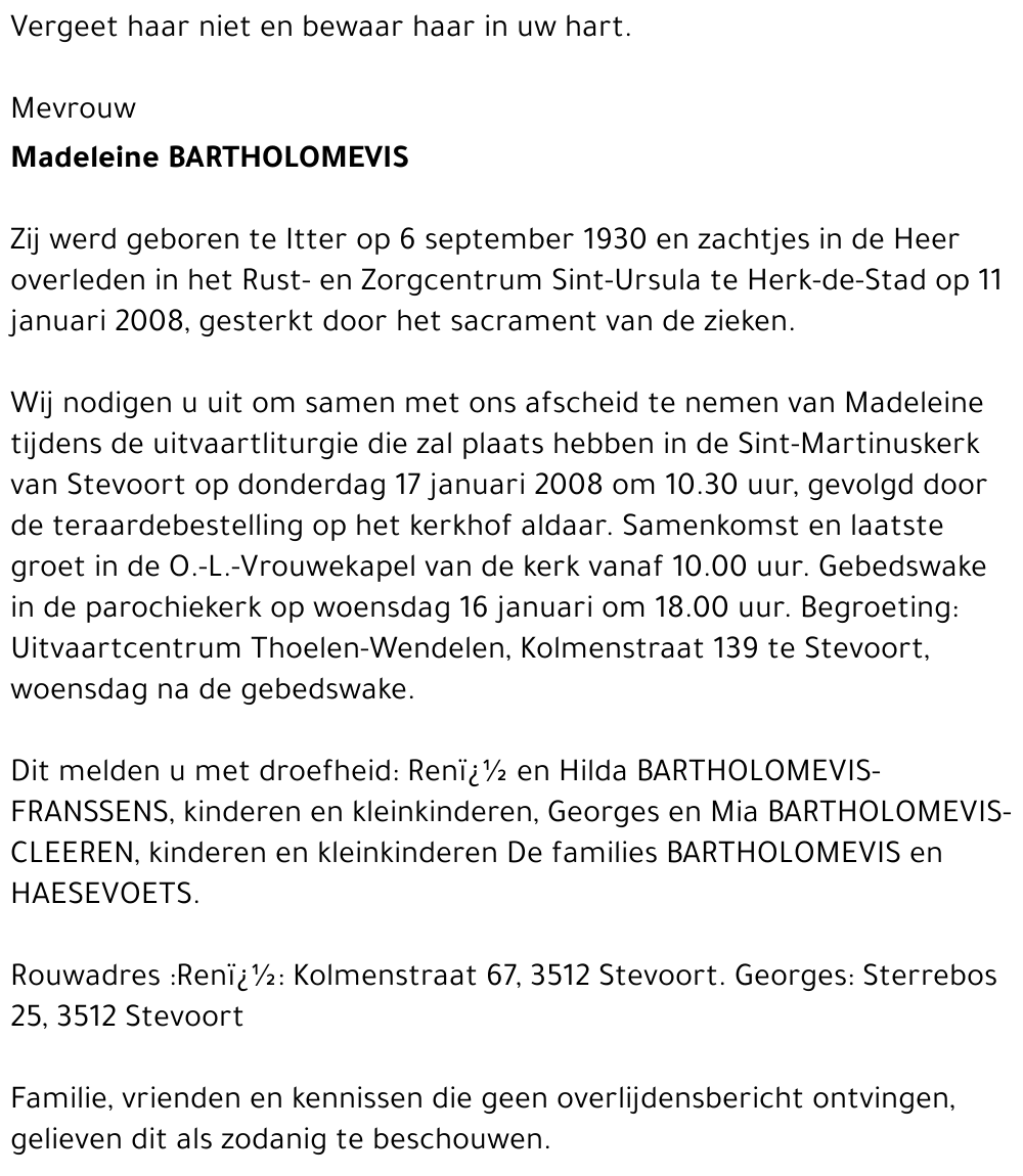 Madeleine Bartholomevis