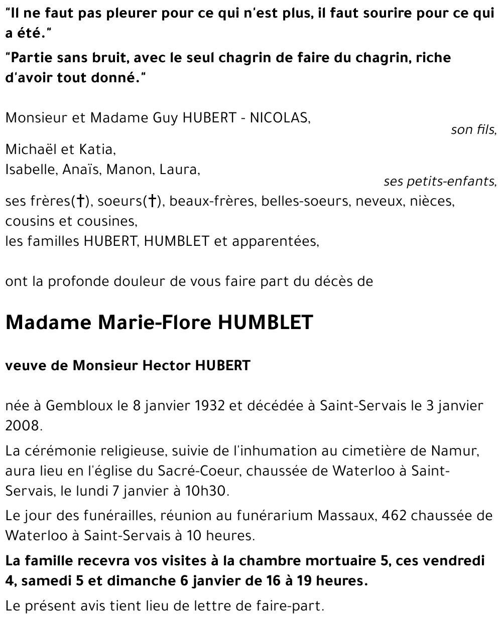 Marie-Flore HUMBLET