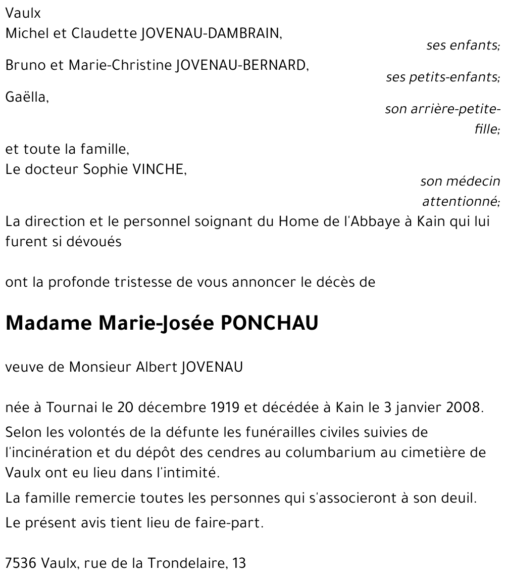 Marie-Josée PONCHAU