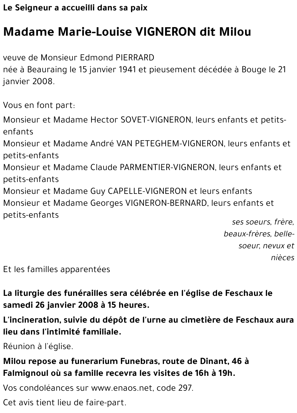 Marie-Louise VIGNERON