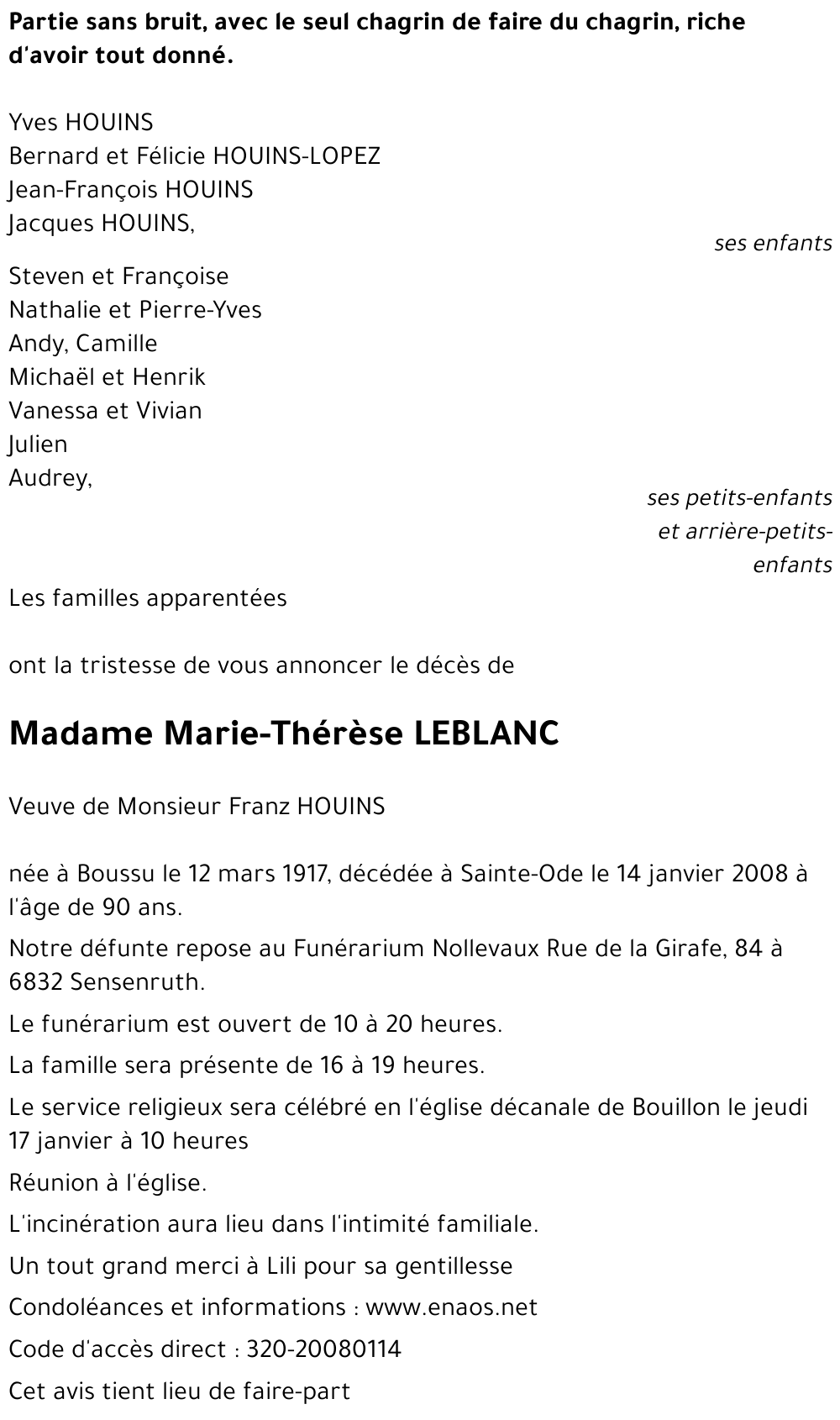 Marie-Thérèse LEBLANC