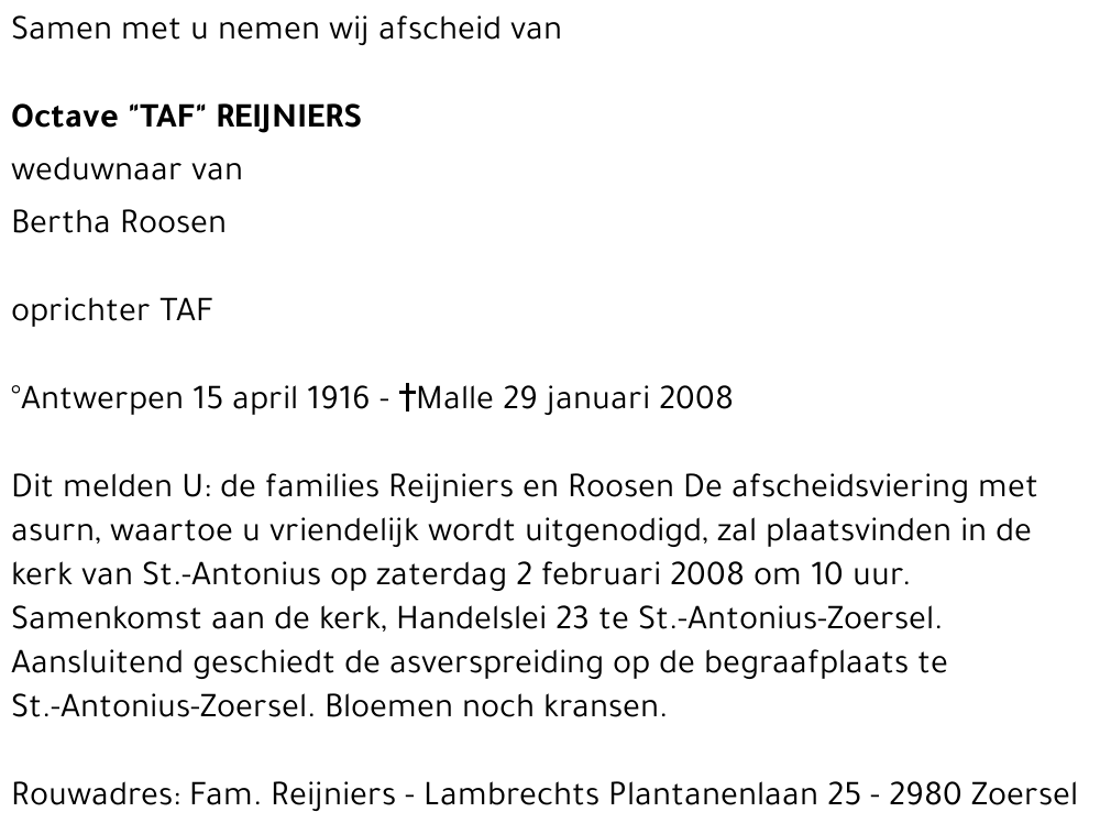 Octave Taf Reijniers