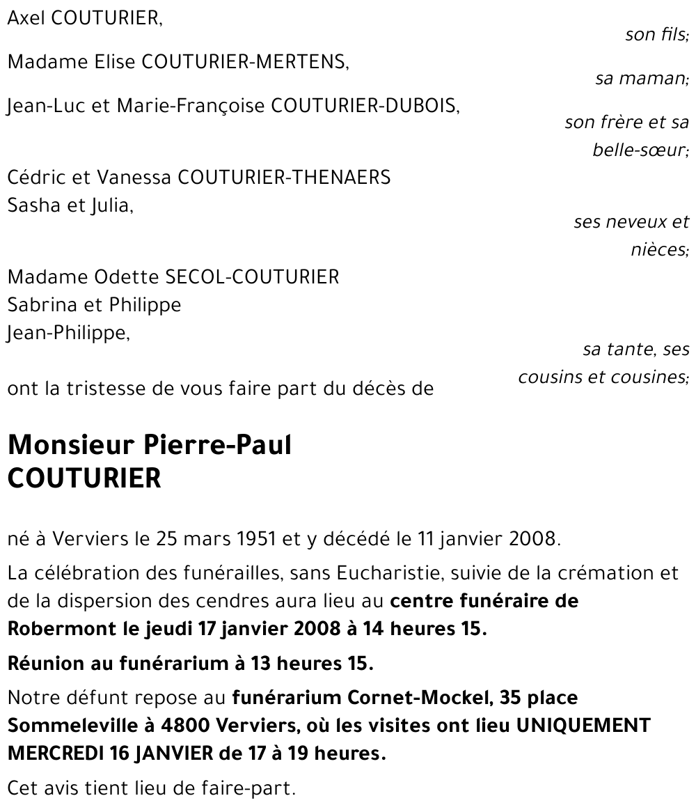 Pierre-Paul COUTURIER