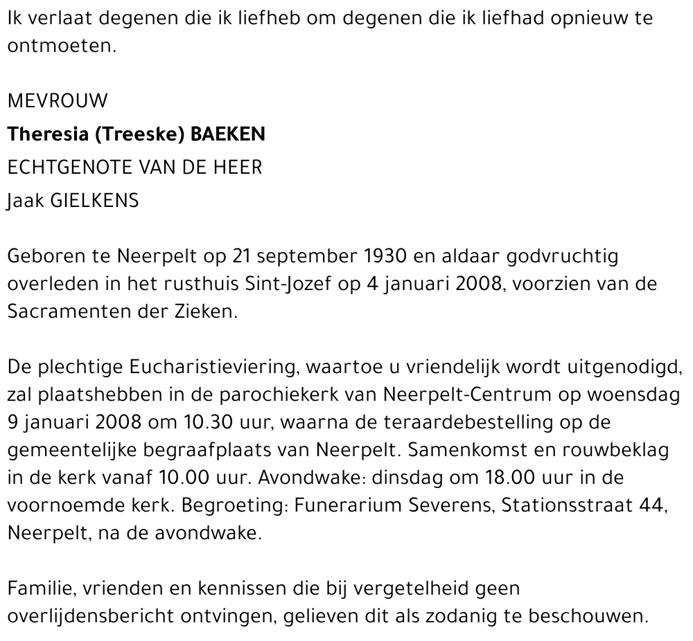 Theresia (Treeske) Baeken