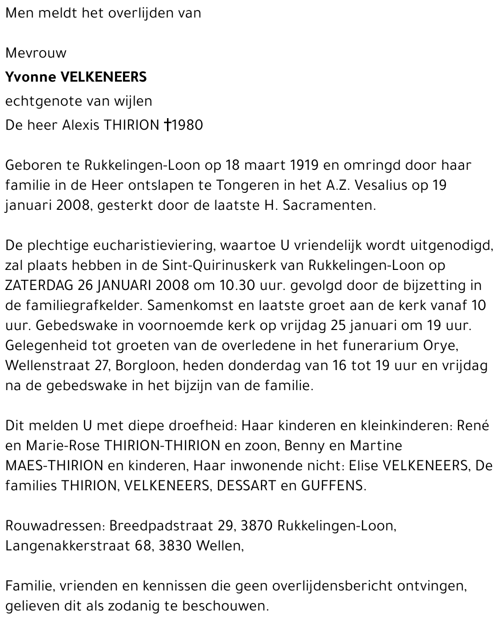 Yvonne Velkeneers