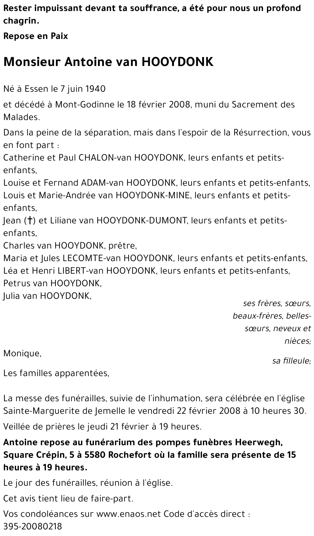 Antoine van HOOYDONK