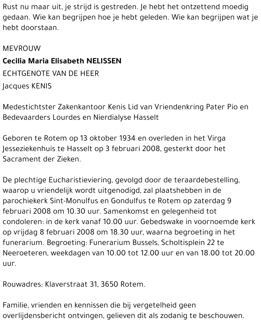 Cecilia Maria Elisabeth Nelissen