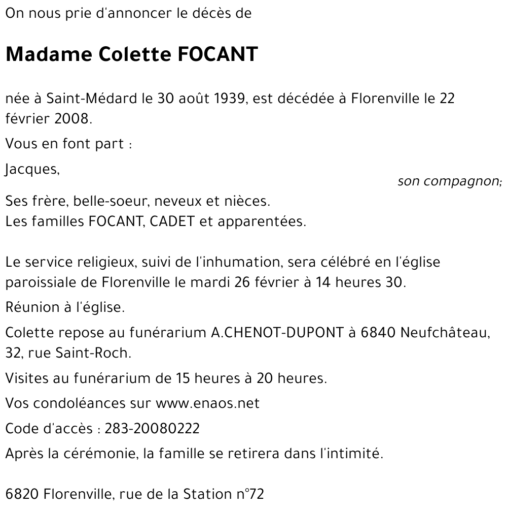 Colette FOCANT