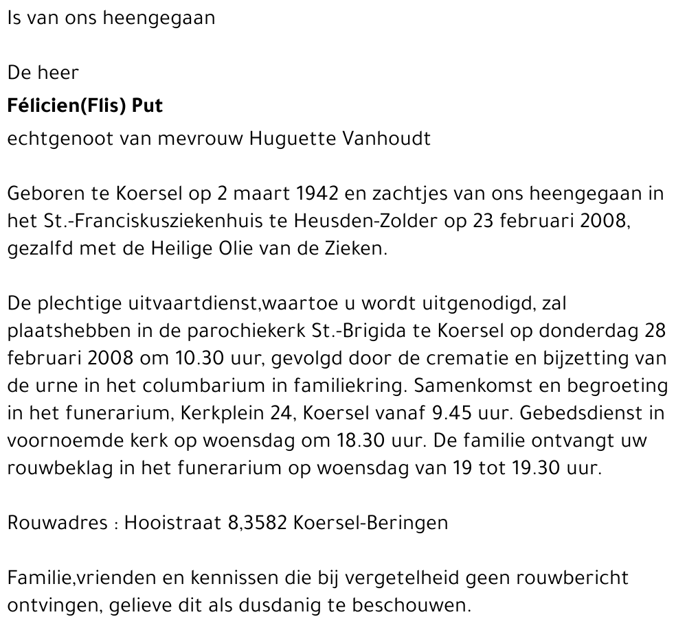 Félicien (Flis) PUT