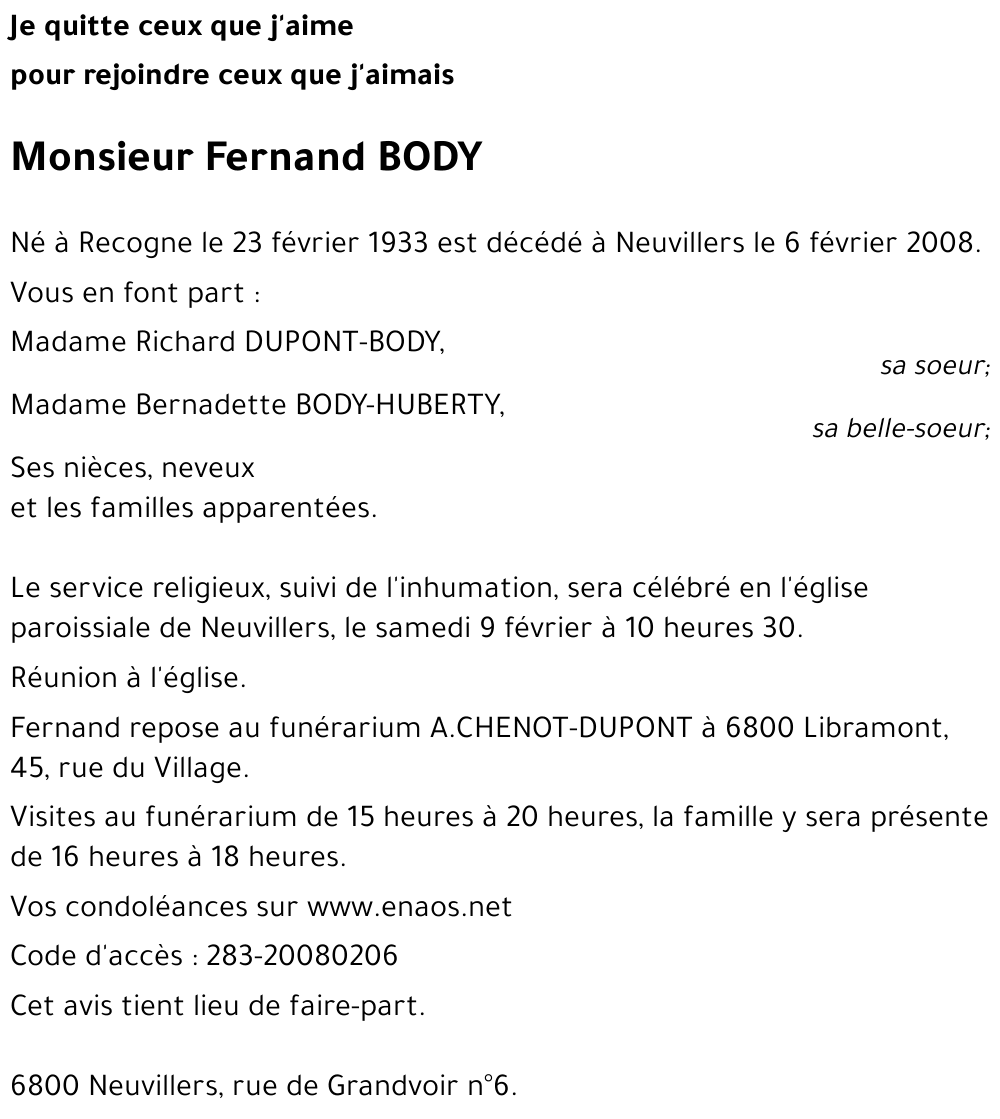 Fernand BODY