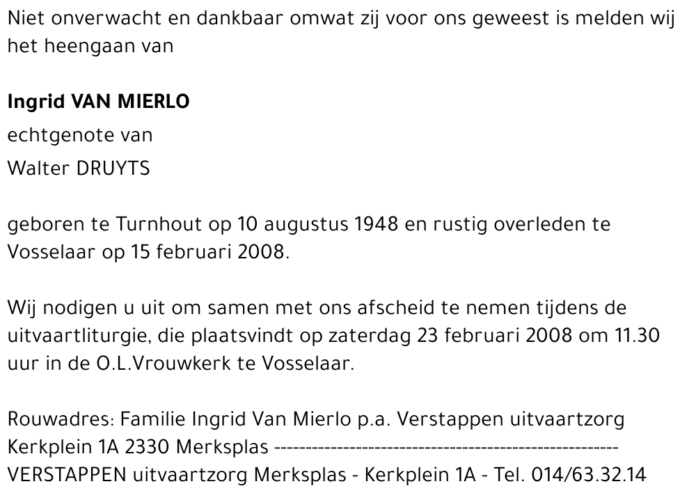 Ingrid VAN MIERLO