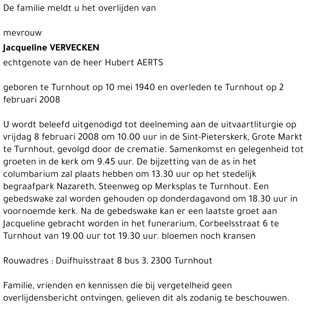 Jacqueline VERVECKEN