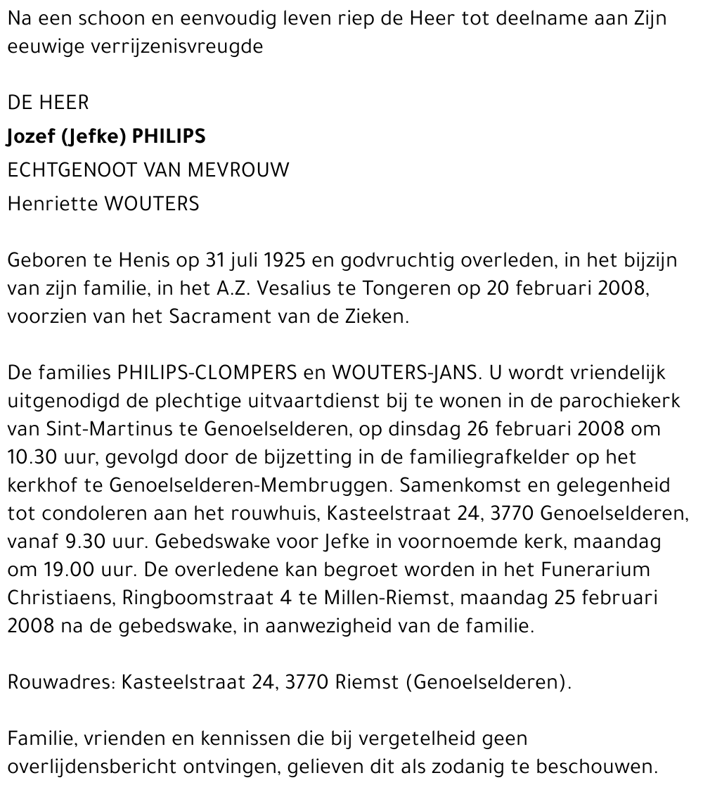 Jozef (Jefke) Philips