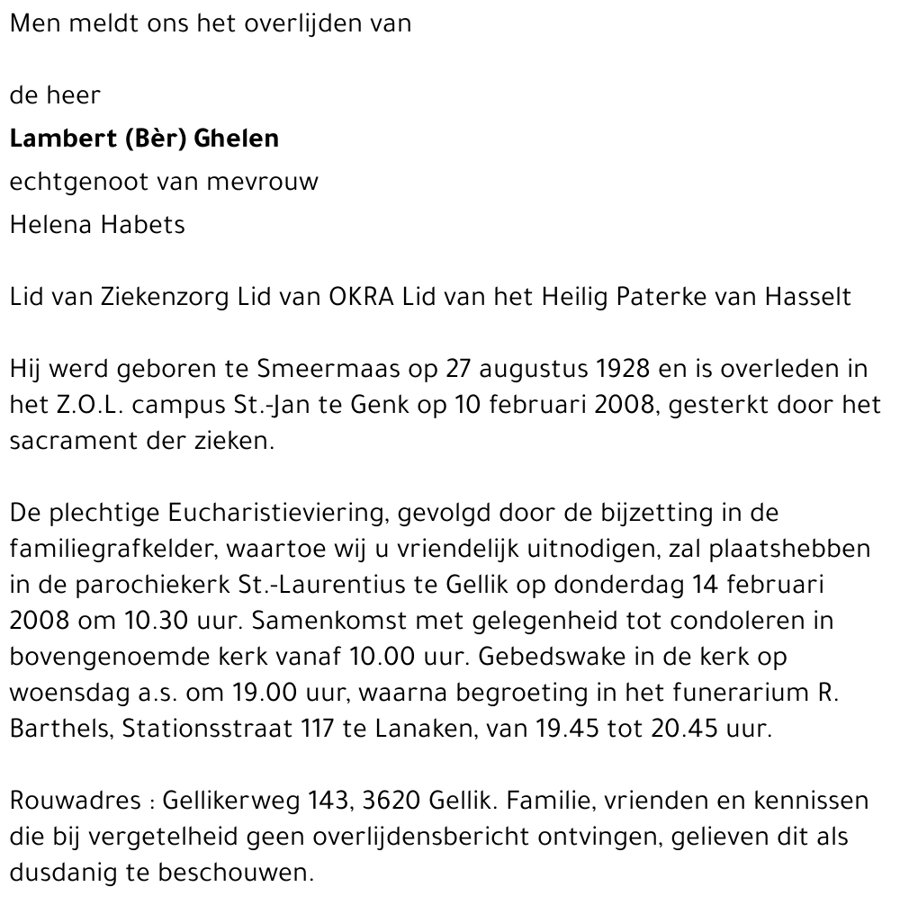 Lambert (Bèr) Ghelen