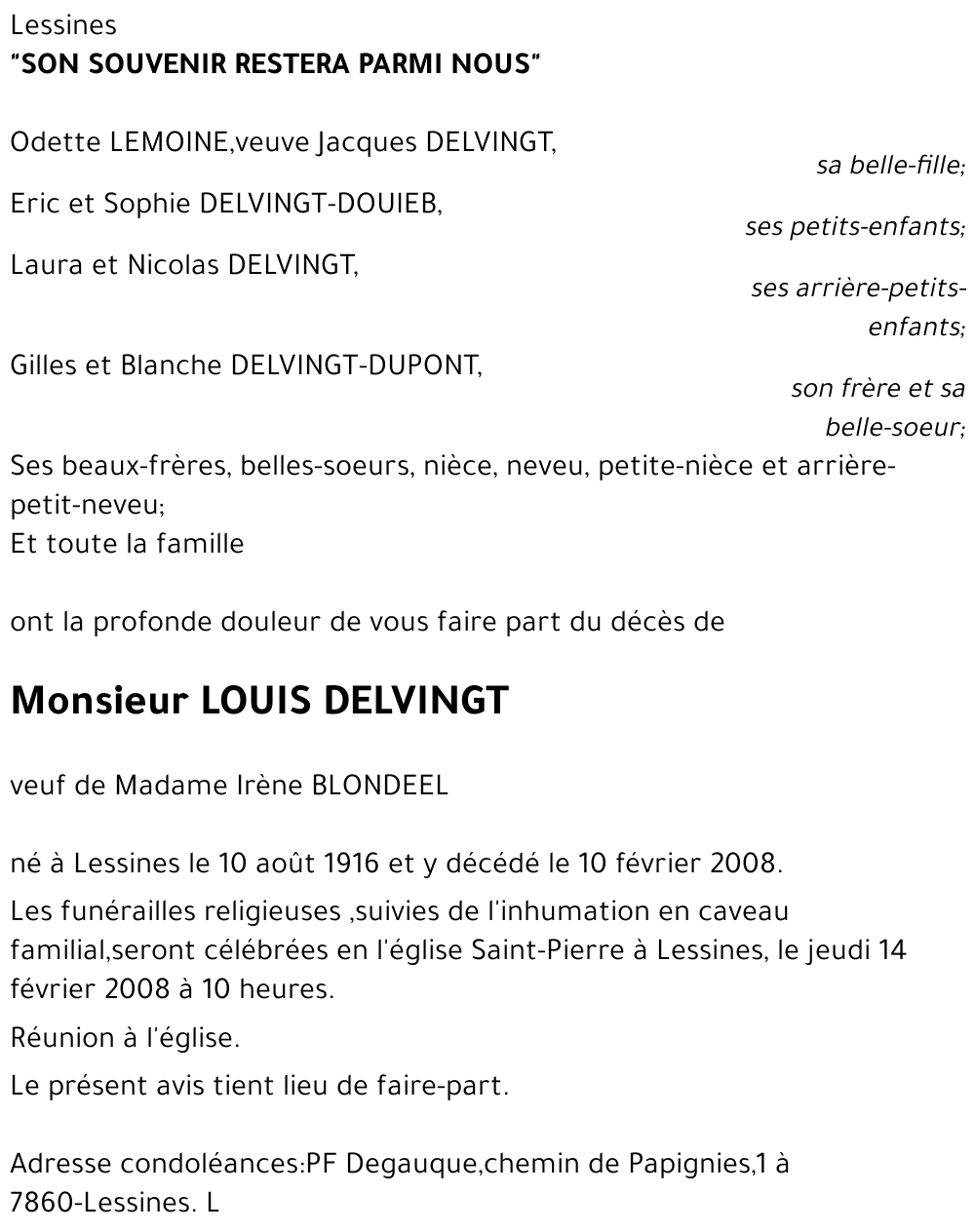 LOUIS DELVINGT