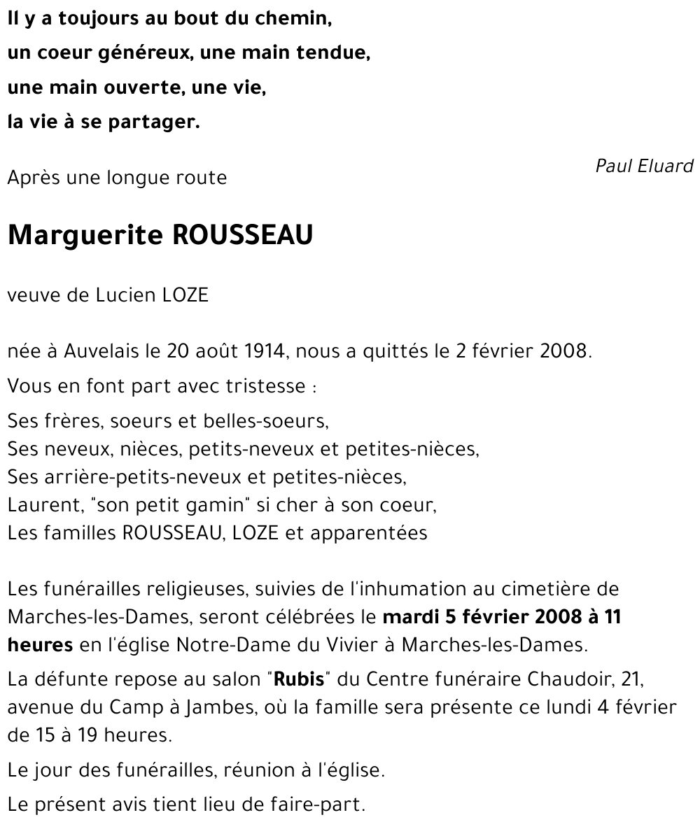 Marguerite ROUSSEAU