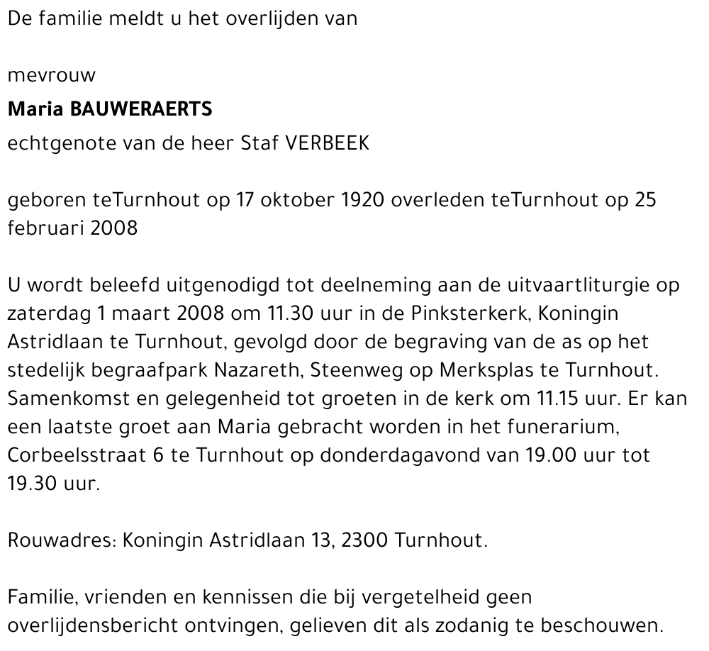 Maria BAUWERAERTS