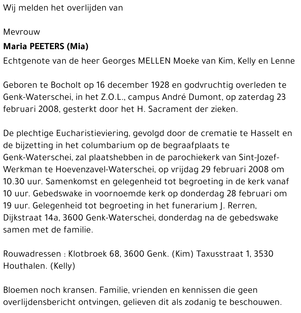 Maria PEETERS