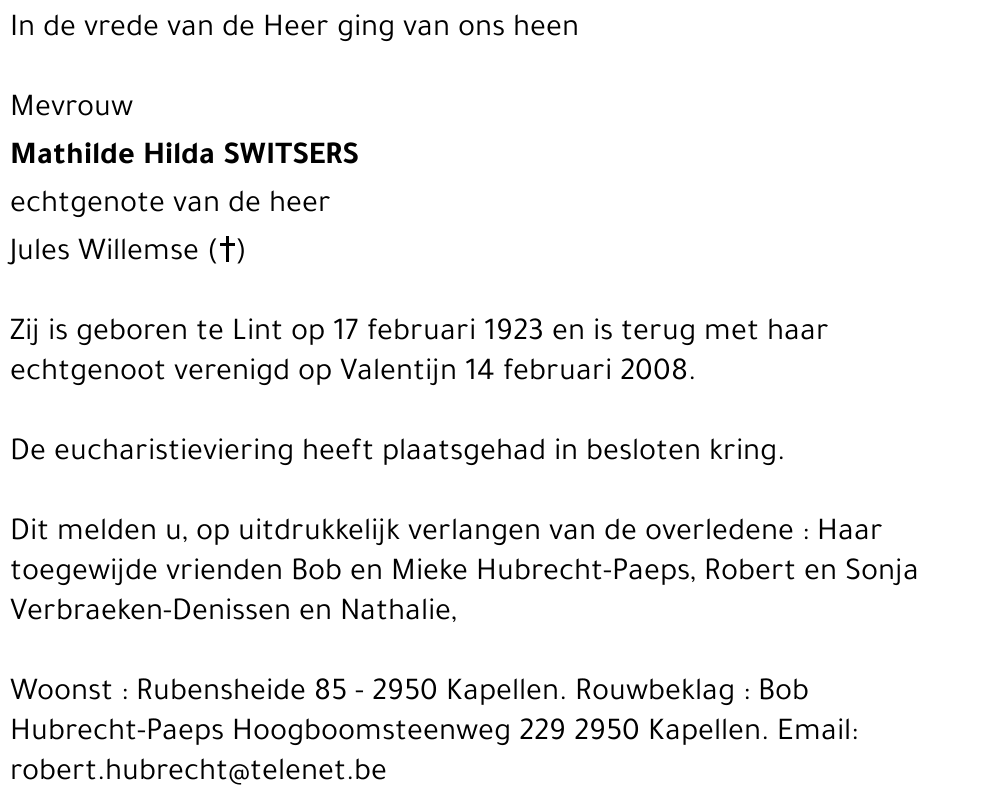 Mathilde Hilda Switsers