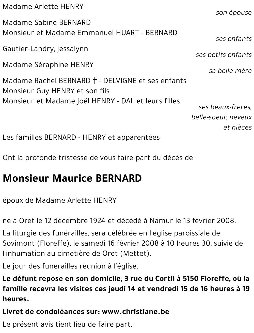 Maurice BERNARD
