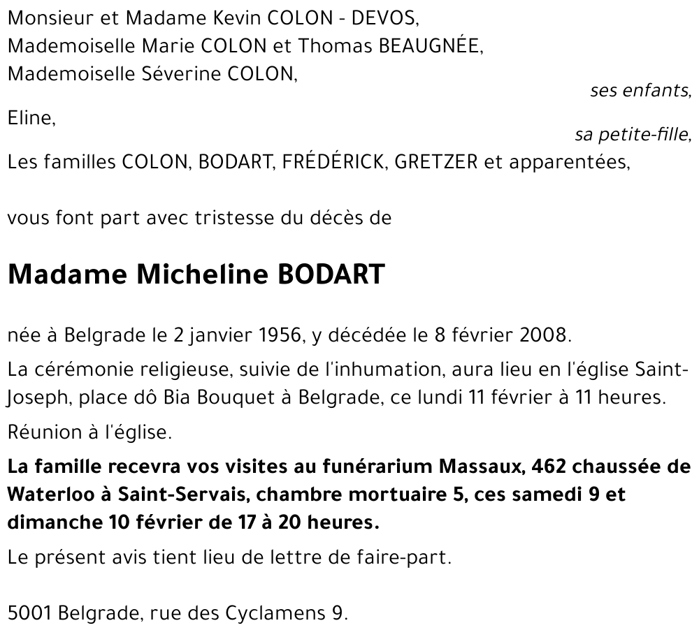 Micheline BODART