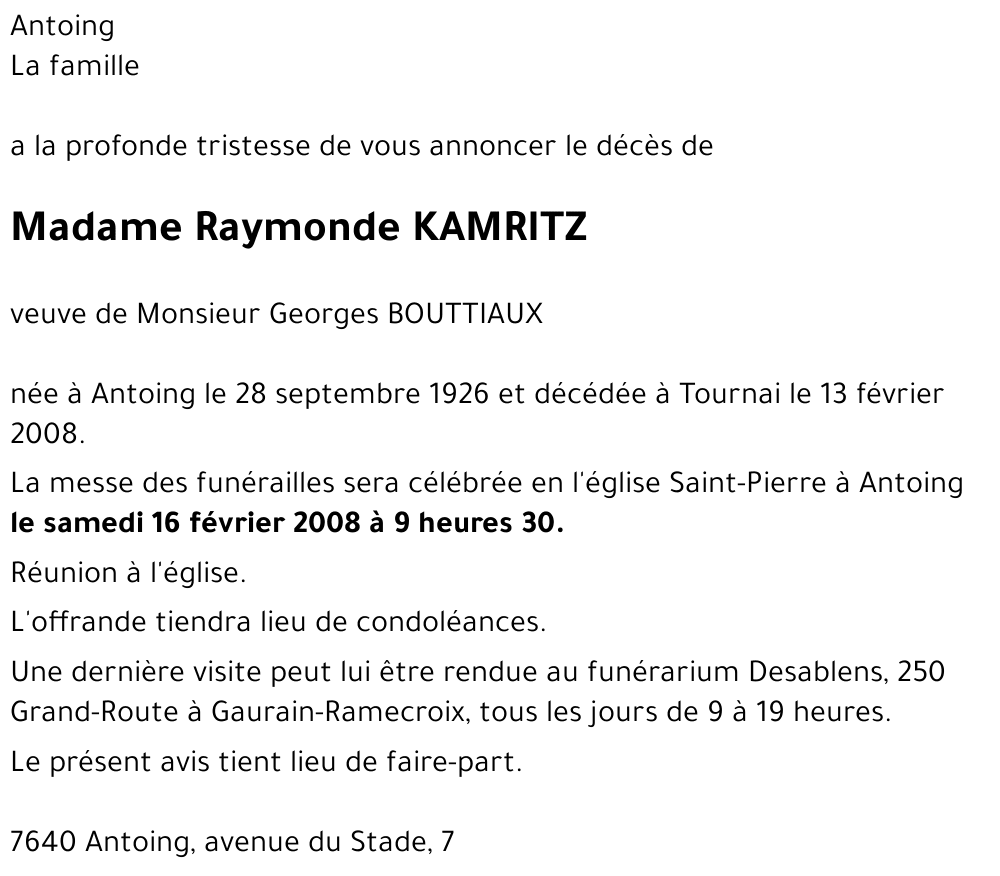 Raymonde KAMRITZ