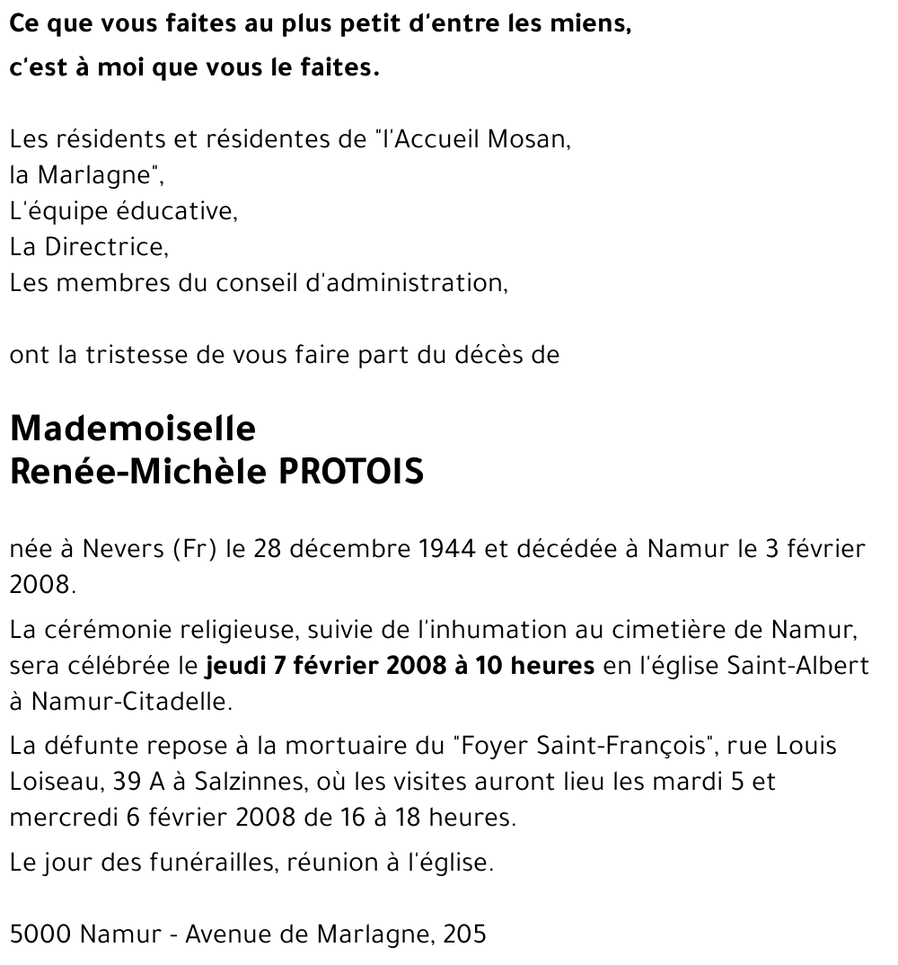 Renée-Michèle PROTOIS