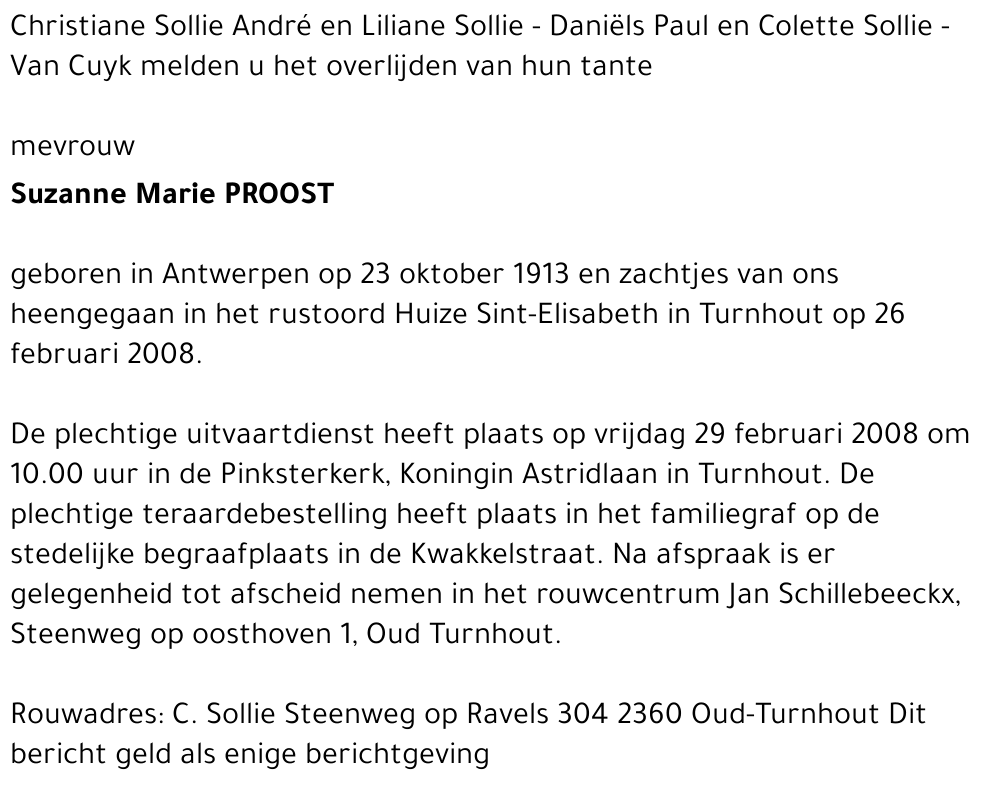 Suzanne Marie PROOST