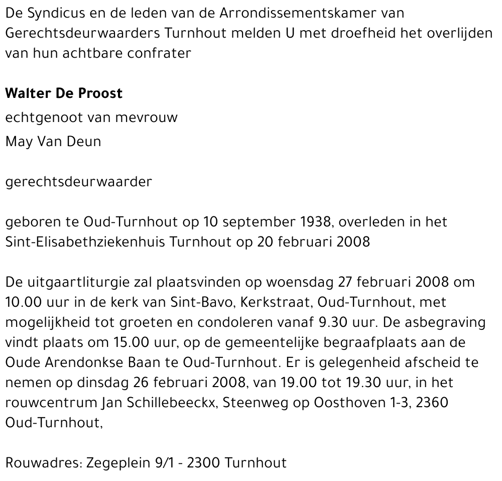 Walter De Proost