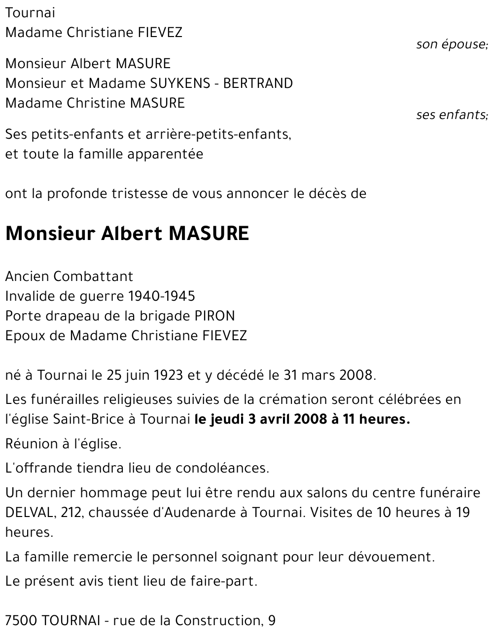 Albert MASURE