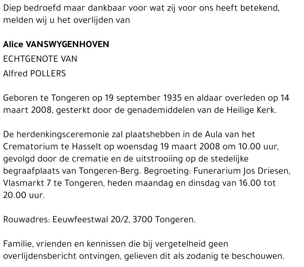 Alice Vanswygenhoven