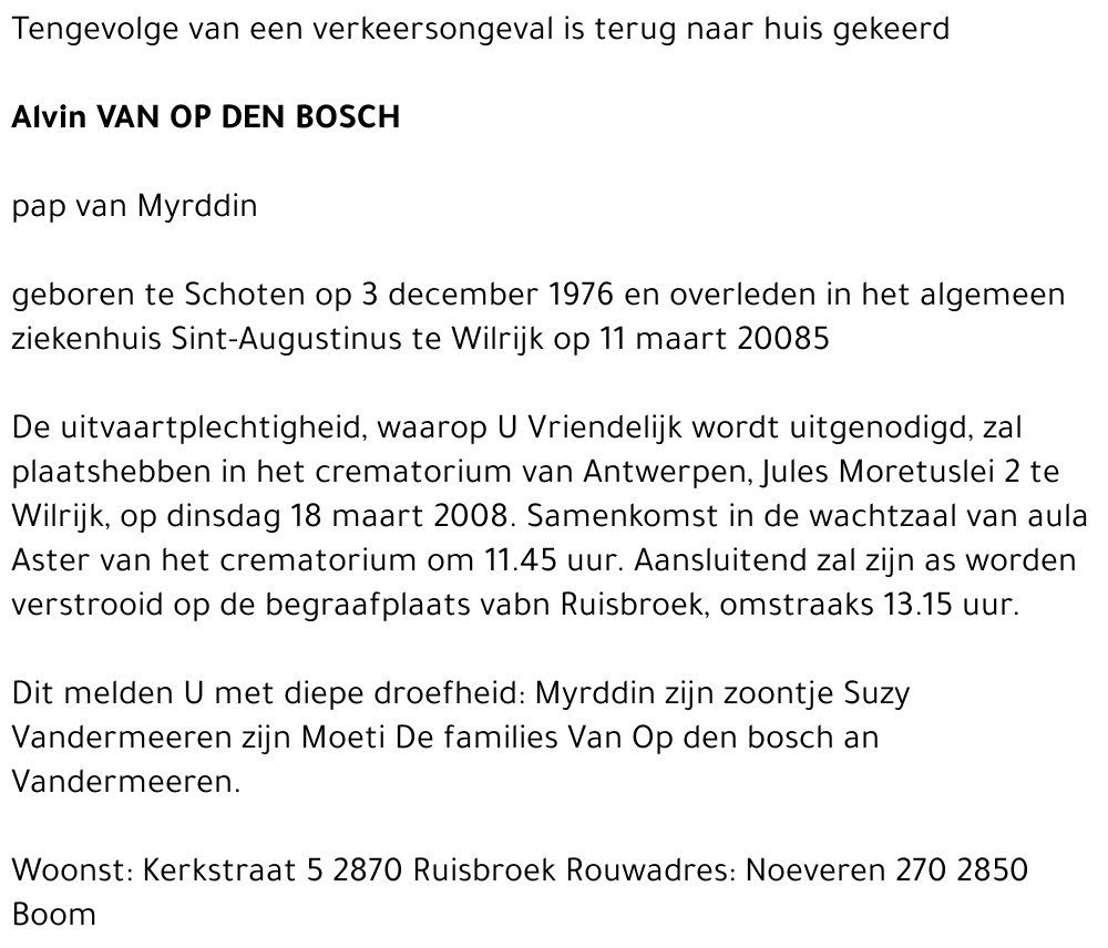 Alvin Van Op den bosch