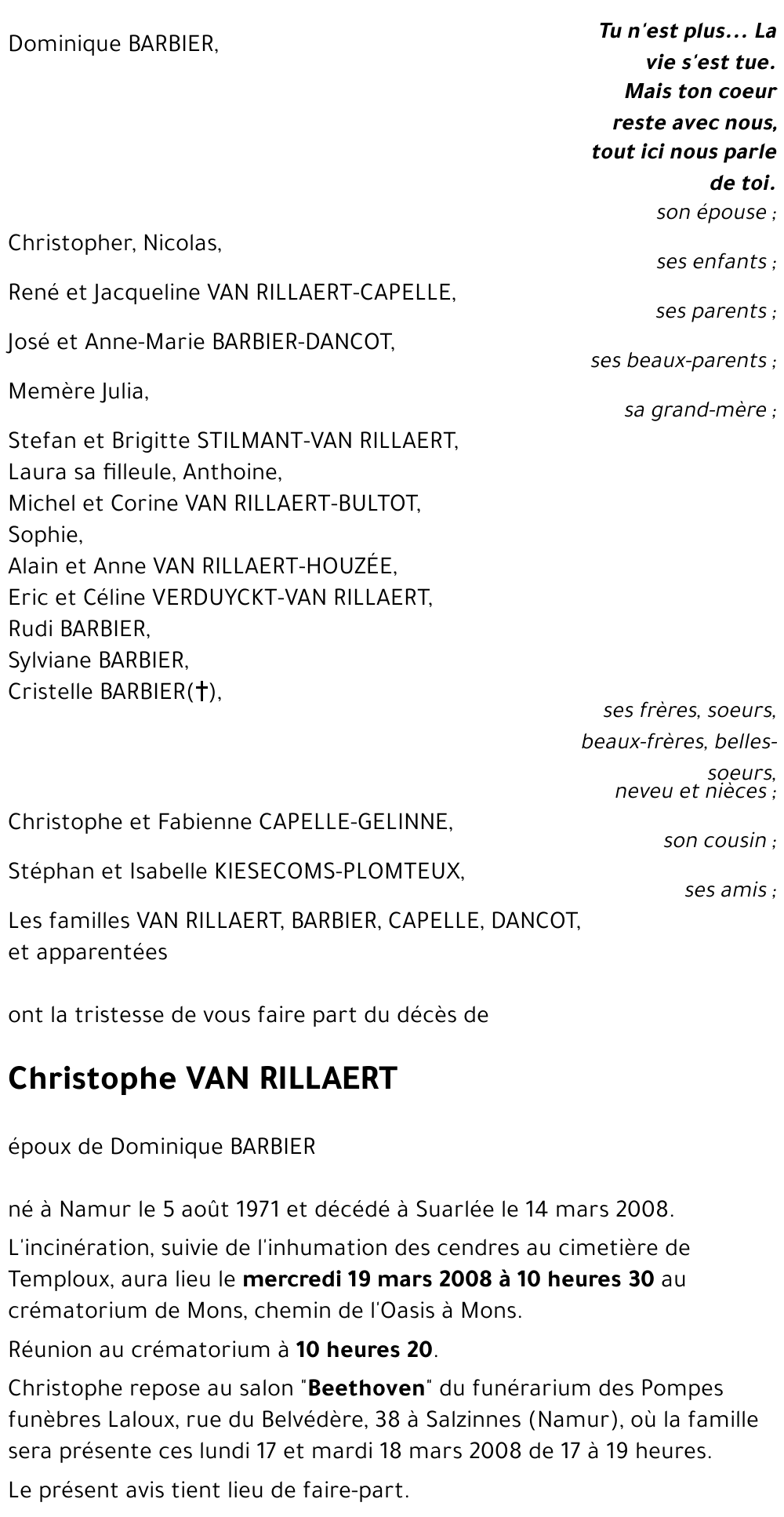 Christophe VAN RILLAERT