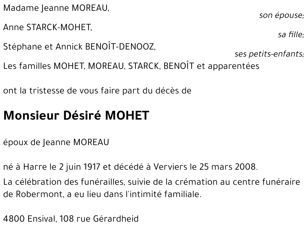 Désiré MOHET