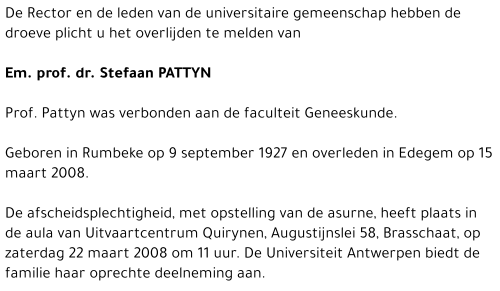 Em. prof. dr. Stefaan Pattyn
